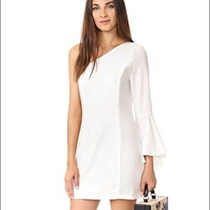 NWT WAYF Ivory Crepe One Shoulder Dress